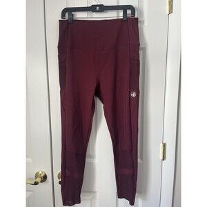 Body Glove Maroon Mesh Leggings With Pockets Women XL